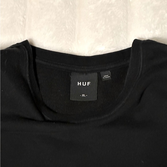 HUF Crewneck Sweatshirt Original Logo Crew in Black XL - Picture 5 of 7